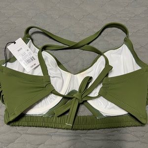 Brand new Shade Shore bikini top, army green color, size 36DD.